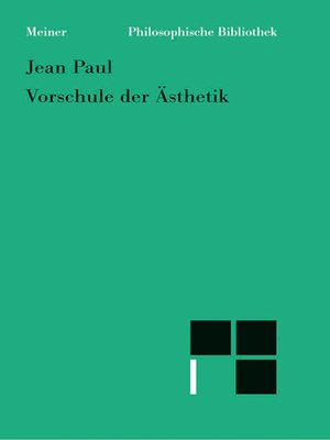 cover image of Vorschule der Ästhetik